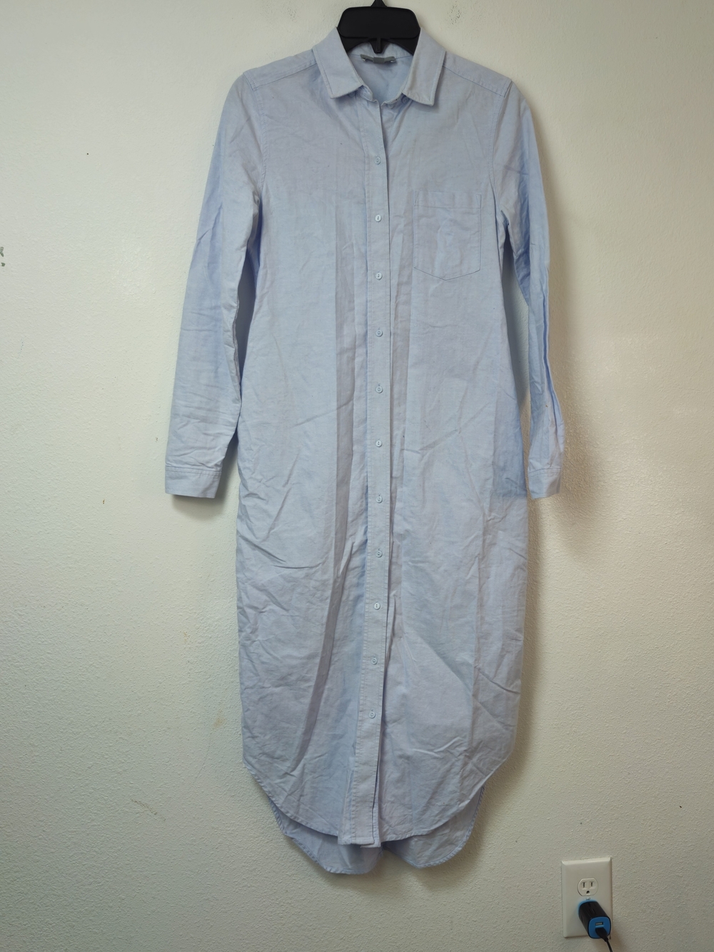 COS Light Blue Long Sleeve Shirt Dress Size 2